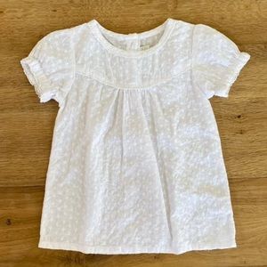 White flower embroidered blouse